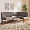 Baxton Studio Arvid Mid-Century Gray Upholstered 2-PC Wood Dining Corner Sofa Bench 155-9306 - alternate 6
